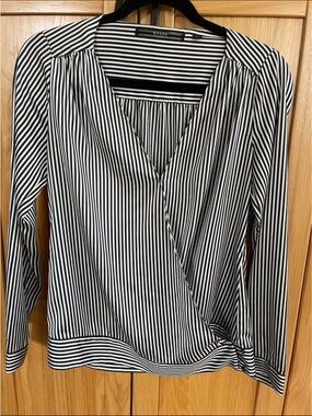Guess Black & White Striped Blouse